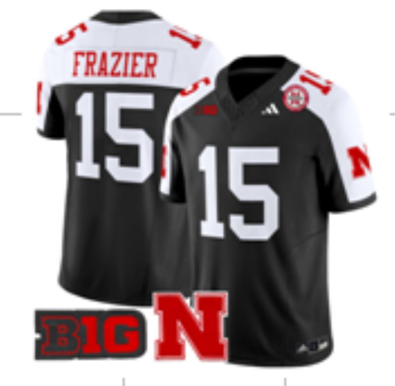 Men Nebraska Cornhuskers #15 Frazier black 2025 Vapor Limited NCAA Jersey 02->ncaa teams->NCAA Jersey